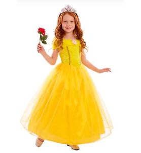 -DISFRAZ PRINCESA AMARILLA 7-9 AÑOS