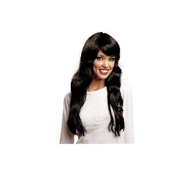 -PELUCA FASHION NEGRA CON ONDA Y FLEQUILLO