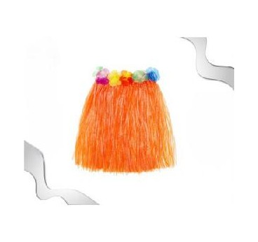 -FALDA HAWAIANA ADULTO NARANJA 40 CM
