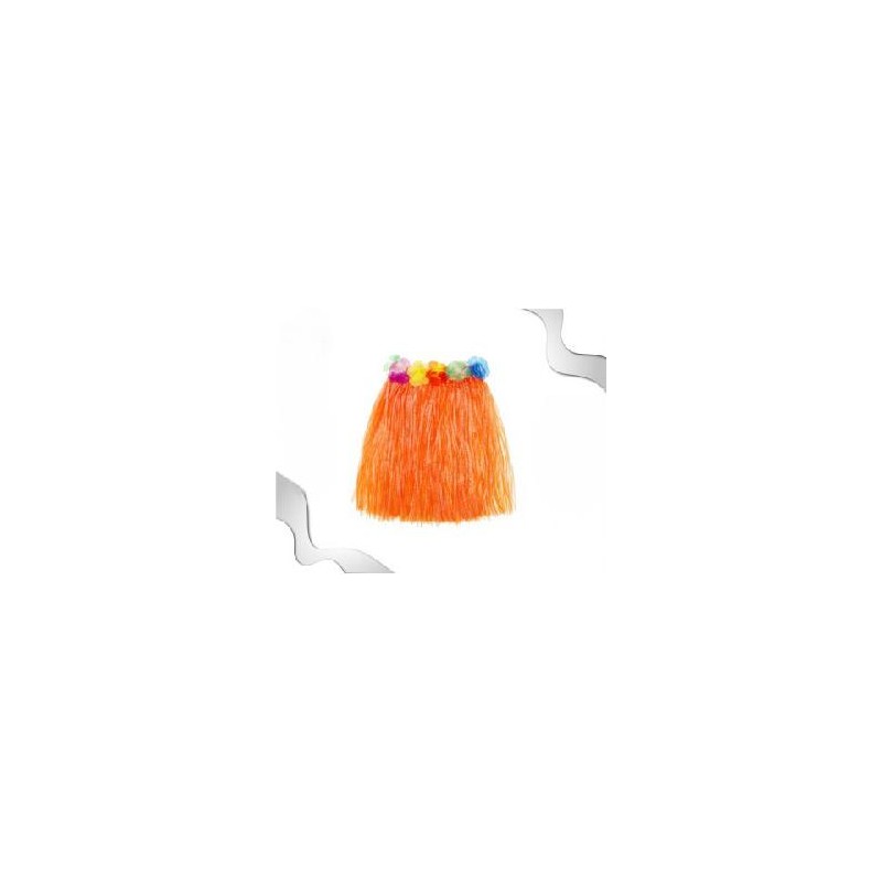-FALDA HAWAIANA ADULTO NARANJA 40 CM