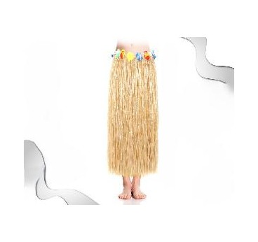 FALDA HAWAIANA ADULTO NATURAL 80 CM
