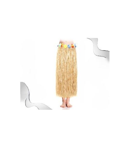 FALDA HAWAIANA ADULTO NATURAL 80 CM