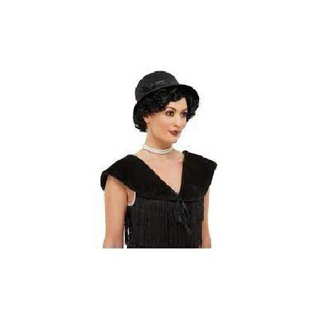 -KIT SOMBRERO Y ESTOLA NEGRO AÑOS 20