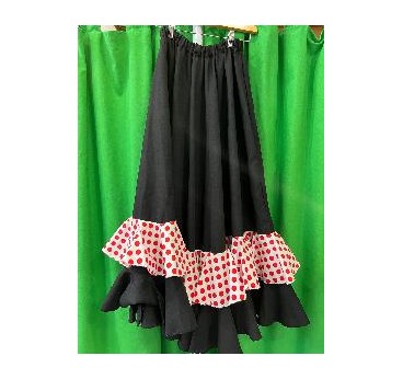-FALDA FLAMENCA NEGRA 2 VOLANTES 40