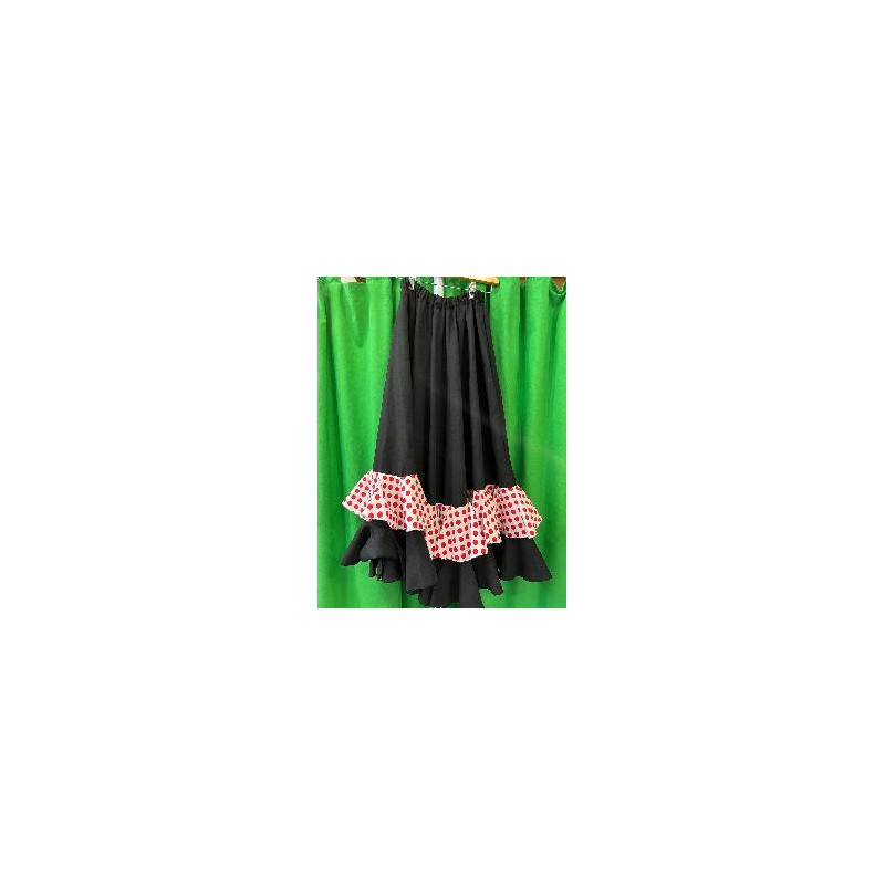 -FALDA FLAMENCA NEGRA 2 VOLANTES 40