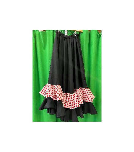 -FALDA FLAMENCA NEGRA 2 VOLANTES 40