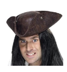 SOMBRERO PIRATA MARRÓN LOOK CUERO