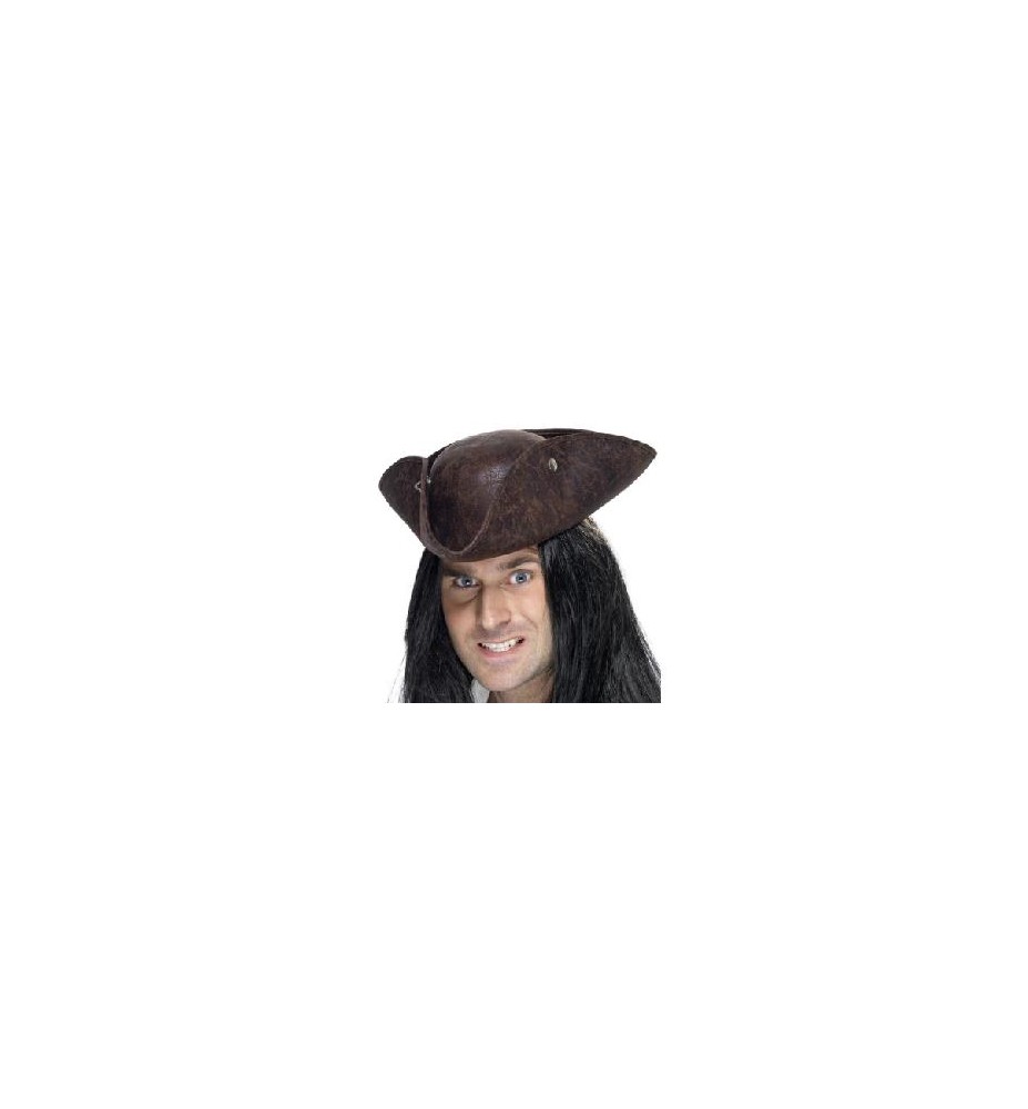SOMBRERO PIRATA MARRÓN LOOK CUERO
