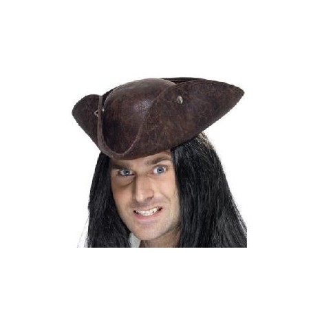 SOMBRERO PIRATA MARRÓN LOOK CUERO