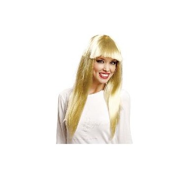 -PELUCA LARGA CON FLEQUILLO RUBIA