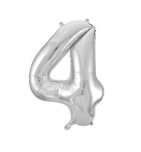 -GLOBO FOIL 86CM Nº 4 PLATA