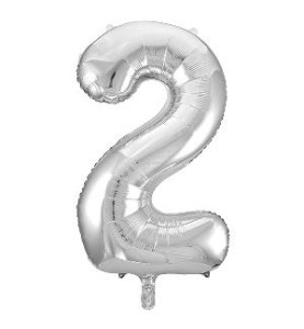 -GLOBO FOIL 101CM Nº 2 PLATA