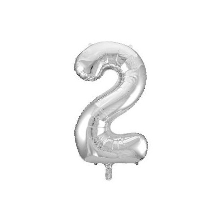 -GLOBO FOIL 101CM Nº 2 PLATA