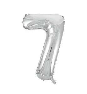 -GLOBO FOIL 86CM Nº 7 PLATA