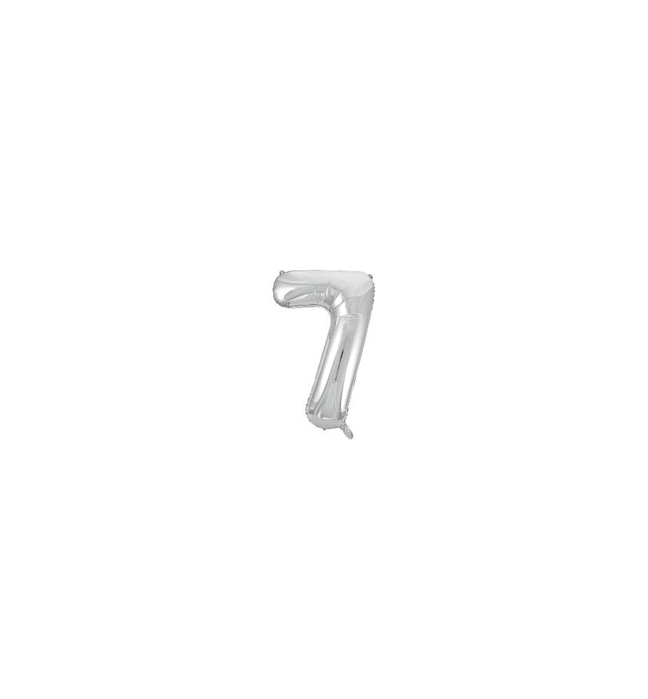 -GLOBO FOIL 86CM Nº 7 PLATA