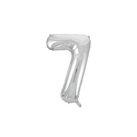 -GLOBO FOIL 86CM Nº 7 PLATA