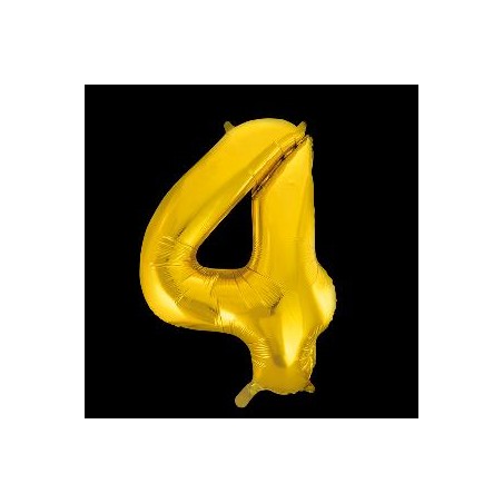 -GLOBO FOIL 86CM Nº 4 ORO