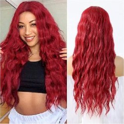 -PELUCA LARGA ROJA ONDULADA