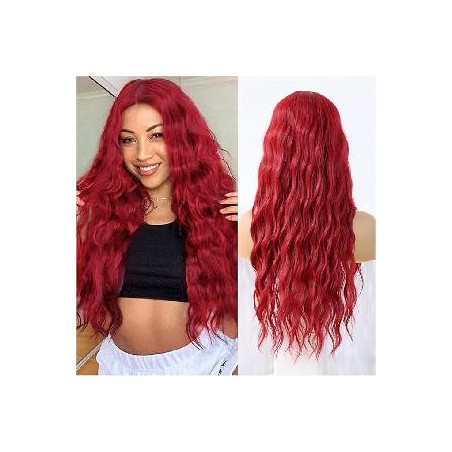 -PELUCA LARGA ROJA ONDULADA