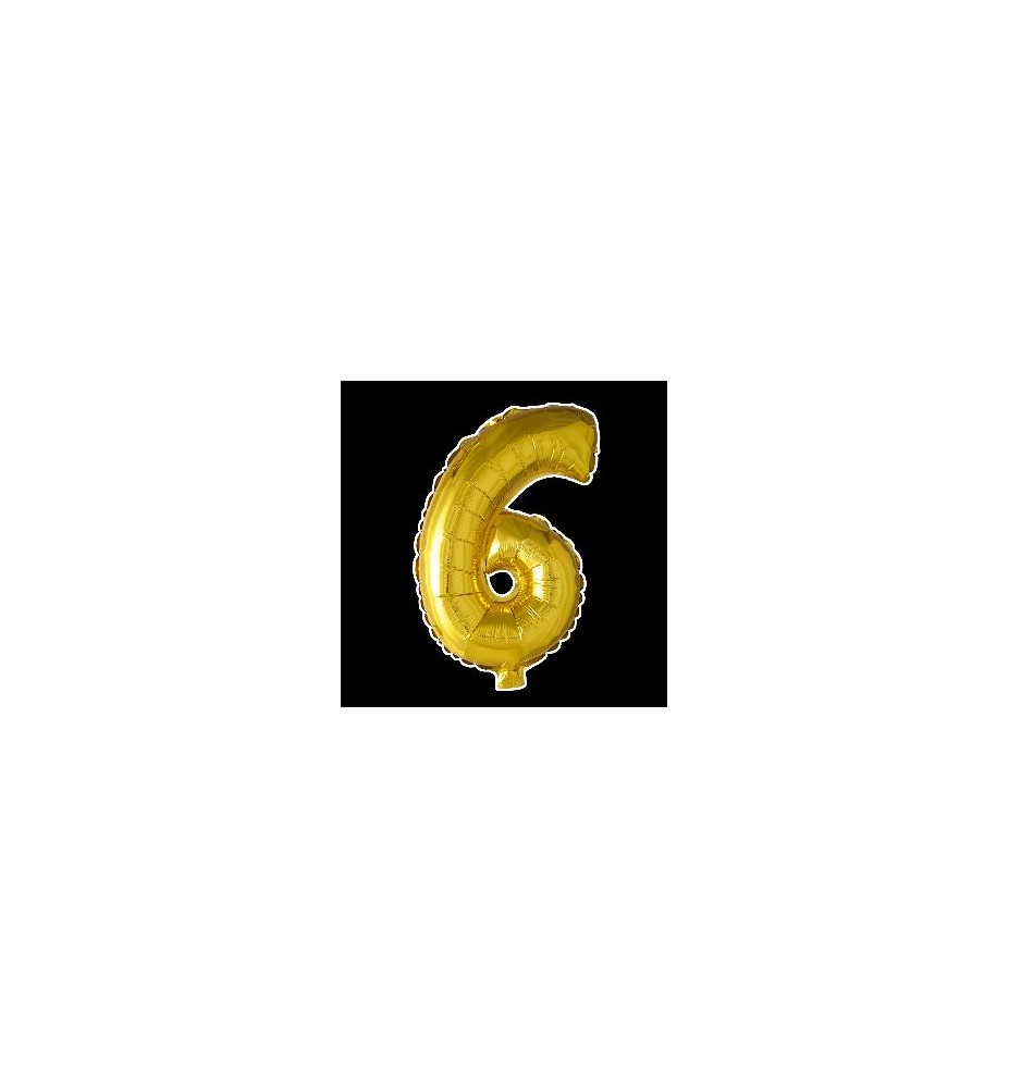 -GLOBO FOIL 86CM Nº 6 ORO