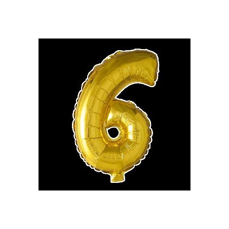 -GLOBO FOIL 86CM Nº 6 ORO