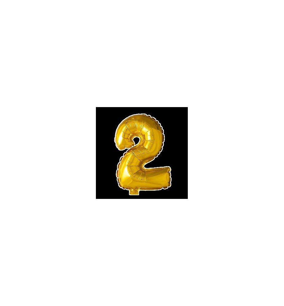 -GLOBO FOIL 86CM Nº 2 ORO