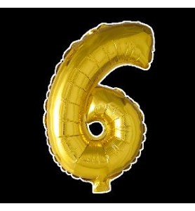 -GLOBO FOIL 101CM Nº 6 ORO
