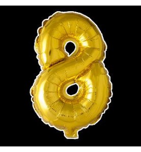 -GLOBO FOIL 86CM Nº 8 ORO