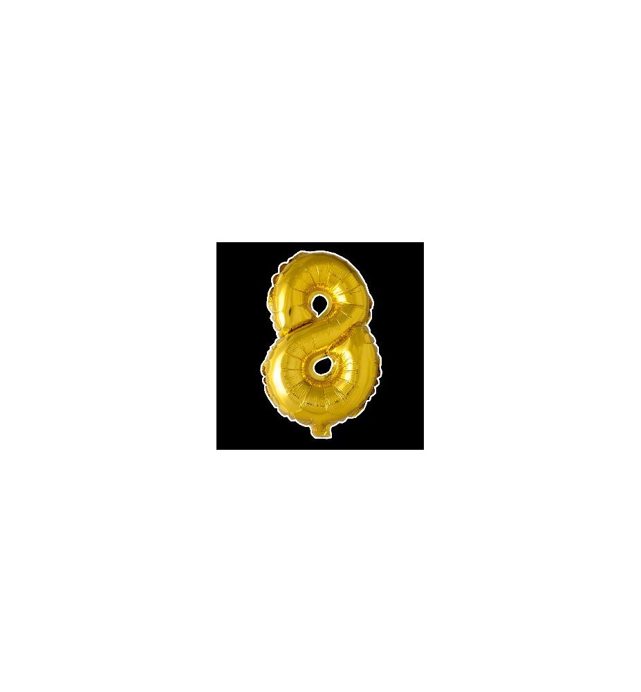 -GLOBO FOIL 86CM Nº 8 ORO
