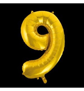 -GLOBO FOIL 86CM Nº 9 ORO