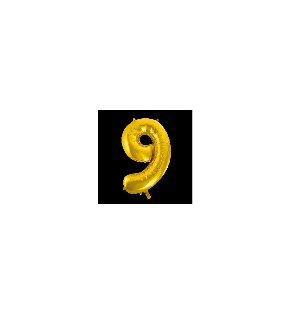 -GLOBO FOIL 86CM Nº 9 ORO