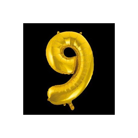 -GLOBO FOIL 86CM Nº 9 ORO