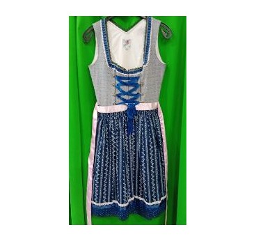 -VESTIDO TIROLESA AZUL Y GRIS 36