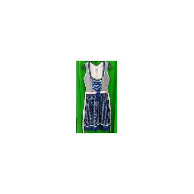 -VESTIDO TIROLESA AZUL Y GRIS 36