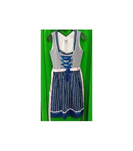-VESTIDO TIROLESA AZUL Y GRIS 36
