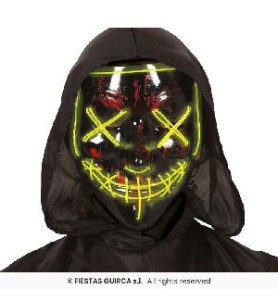 -MASCARA LA PURGA NEGRA CON LUZ AMARILLA
