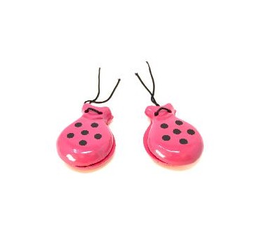 -CASTAÑUELAS ROSA LUNAR NEGRO