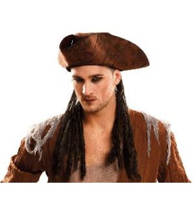 -SOMBRERO PIRATA CON TRENZAS