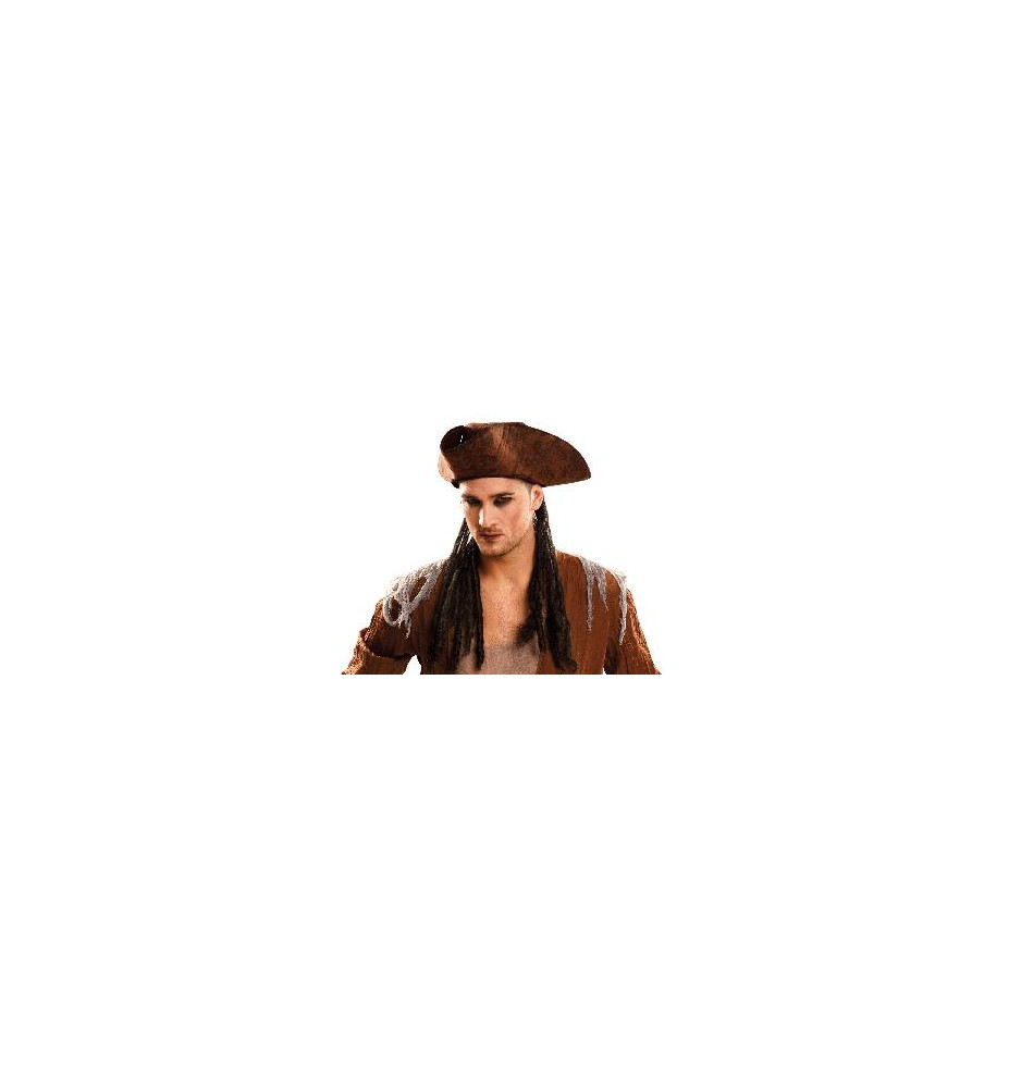-SOMBRERO PIRATA CON TRENZAS