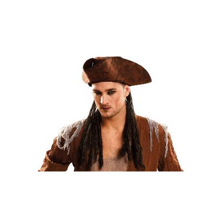-SOMBRERO PIRATA CON TRENZAS
