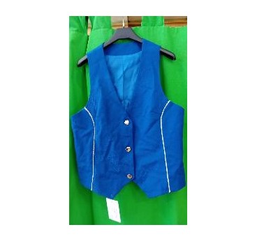 -CHALECO AZUL MUJER CON CORDON PLATEADO XS