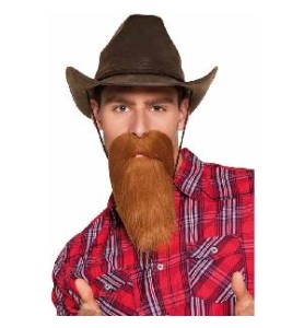 -BARBA VAQUERO Y BIGOTE CASTAÑA