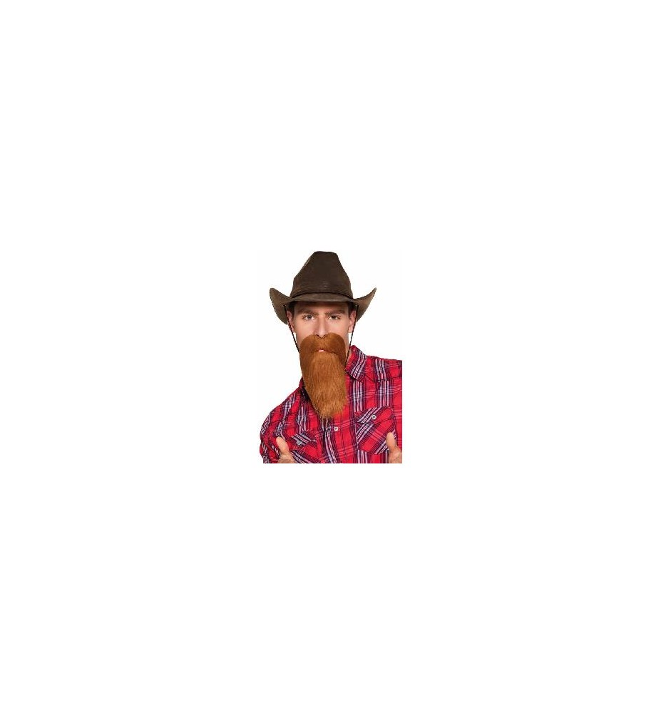 -BARBA VAQUERO Y BIGOTE CASTAÑA