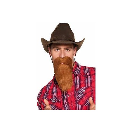 -BARBA VAQUERO Y BIGOTE CASTAÑA