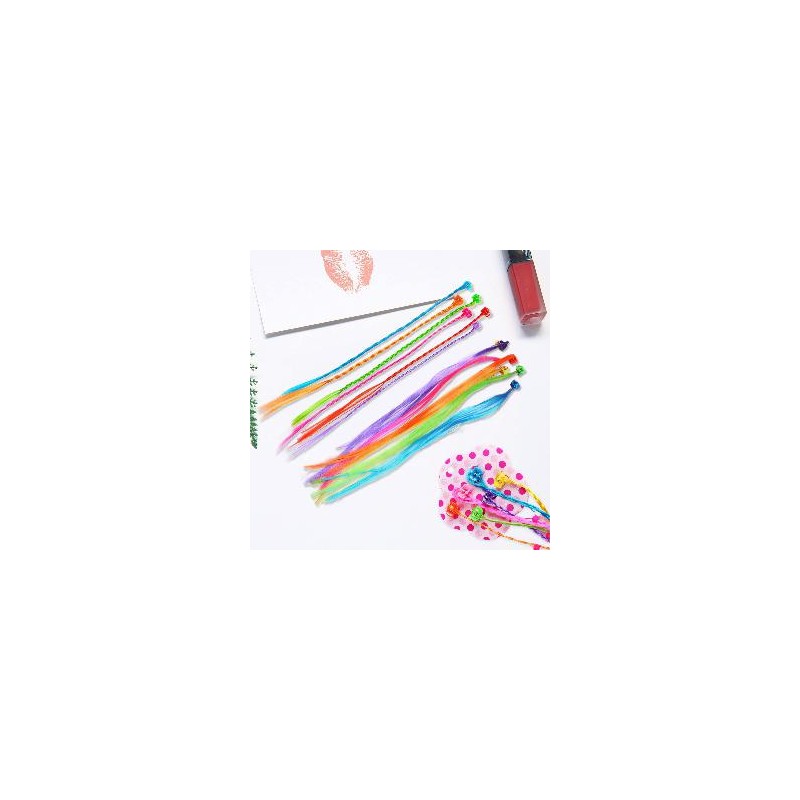 -EXTENSION TRENZAS CON 6 PINZAS DE COLORES