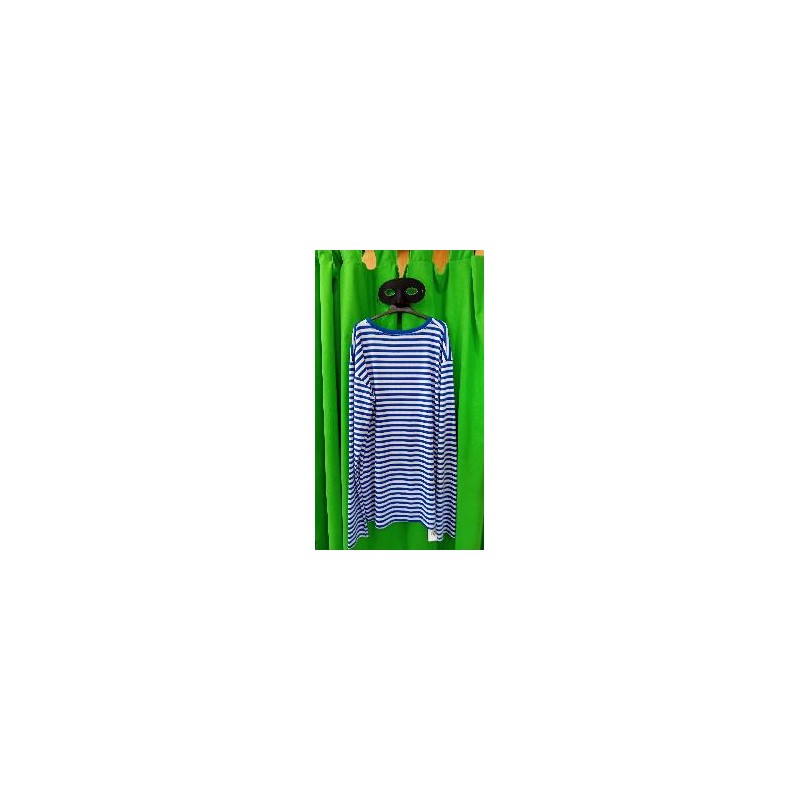 -CAMISETA A RAYAS HORINZONTALES BLANCAS Y AZULES L