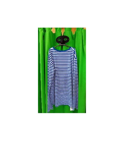 -CAMISETA A RAYAS HORINZONTALES BLANCAS Y AZULES L