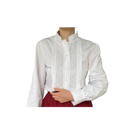 -CAMISA MUJER LORZAS BLANCA 2XL