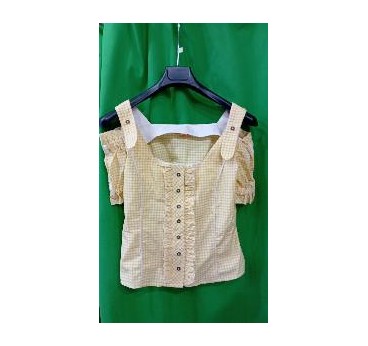 -BLUSA A CUADROS AMARILLOS TIROLESA S
