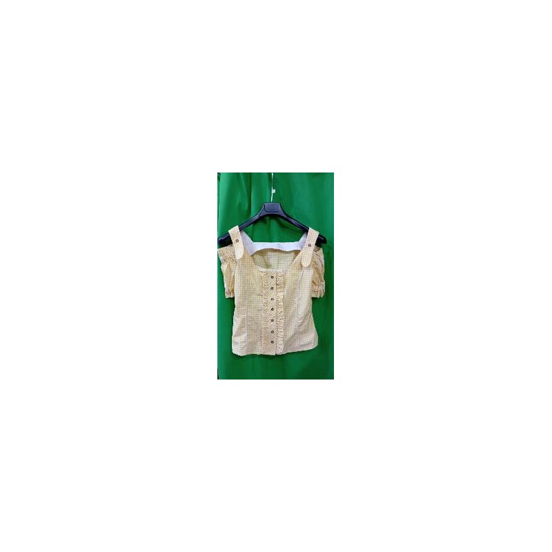 -BLUSA A CUADROS AMARILLOS TIROLESA S